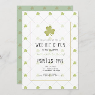 St. Patrick's Day Chic & Clean Green Birthday Invitation