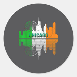 St Patricks Day Chicago Il City Irish Flag Shamroc Classic Round Sticker