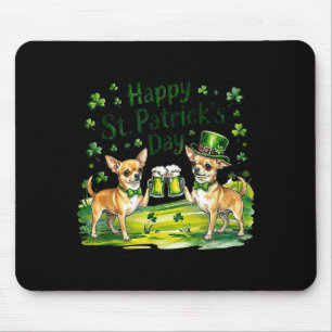 St patrick's day chihuahua dog mouse mat