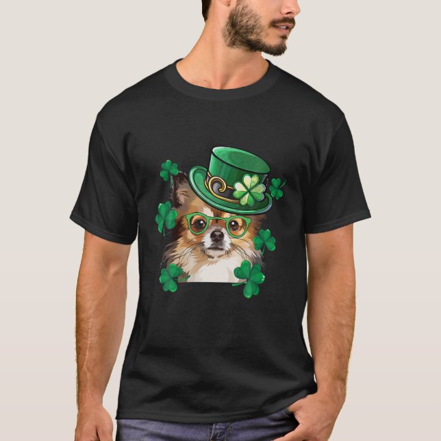 St Patrick's Day Chihuahua Leprechaun Pet Dog Love T-Shirt (Front)