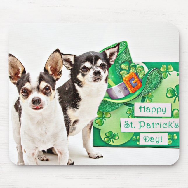 St. Patrick's Day Chihuahua's Mouse Mat (Front)