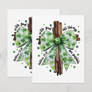 St. Patrick's Day Christian Faith Clover Shamrock Holiday Card