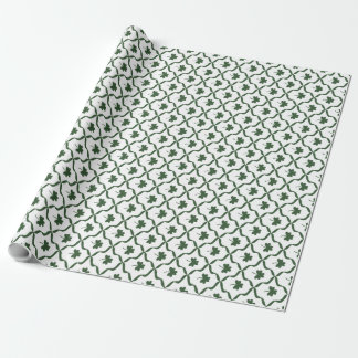 St. Patrick's Day Classic Green Shamrock Lattice  Wrapping Paper