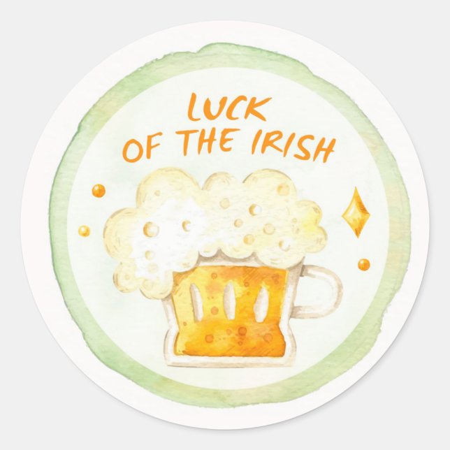 St. Patrick's Day Classic Round Sticker (Front)