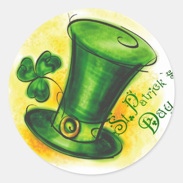 St. Patrick's Day Classic Round Sticker (Front)
