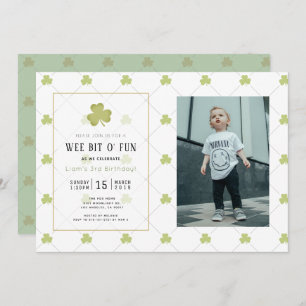 St. Patrick's Day Clean Green Photo Birthday Invitation
