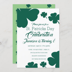 St. Patricks Day Clebration Shamrock Greenery Invitation