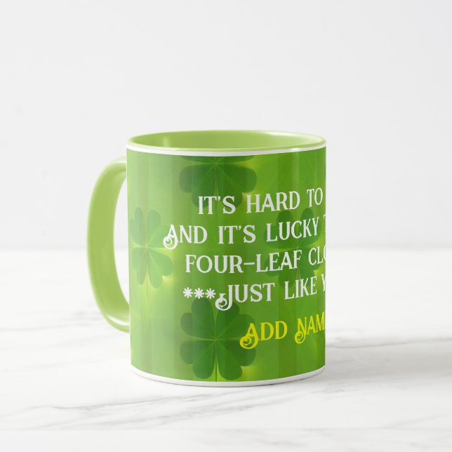 St Patrick's Day Clover 4 Lists Modern Collection Mug (Front Left)
