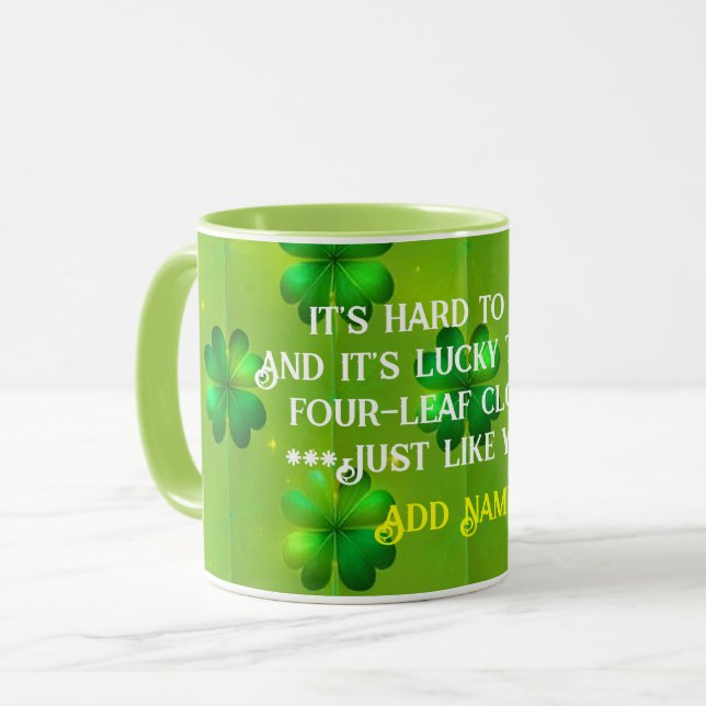 St Patrick's Day Clover 4 Lists Popular Collection Mug (Front Left)