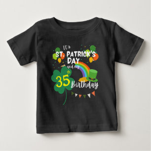 St Patrick's Day Clover Birthday Party Green Baby T-Shirt