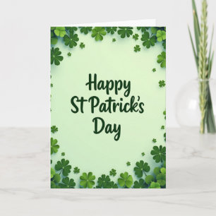 St Patricks Day Clover Card