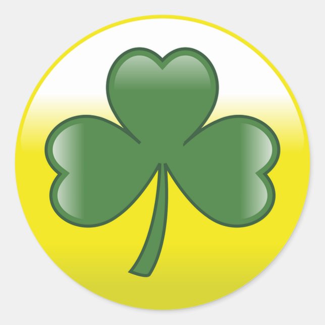St Patrick's Day Clover Classic Round Sticker (Front)