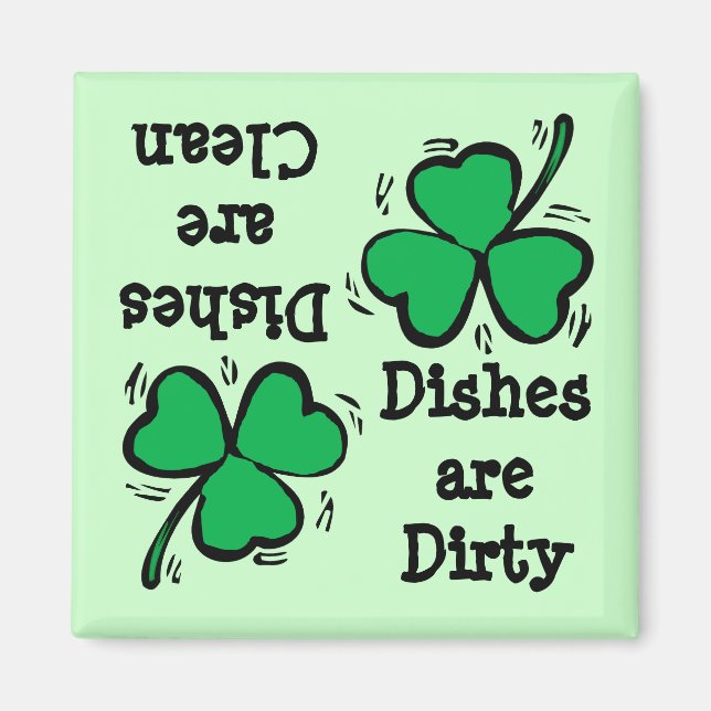 St. Patrick's Day  Clover Clean Dirty Diswasher Magnet (Front)