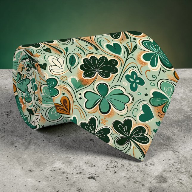 St. Patrick's Day Clover Custom Necktie (Creator Uploaded)