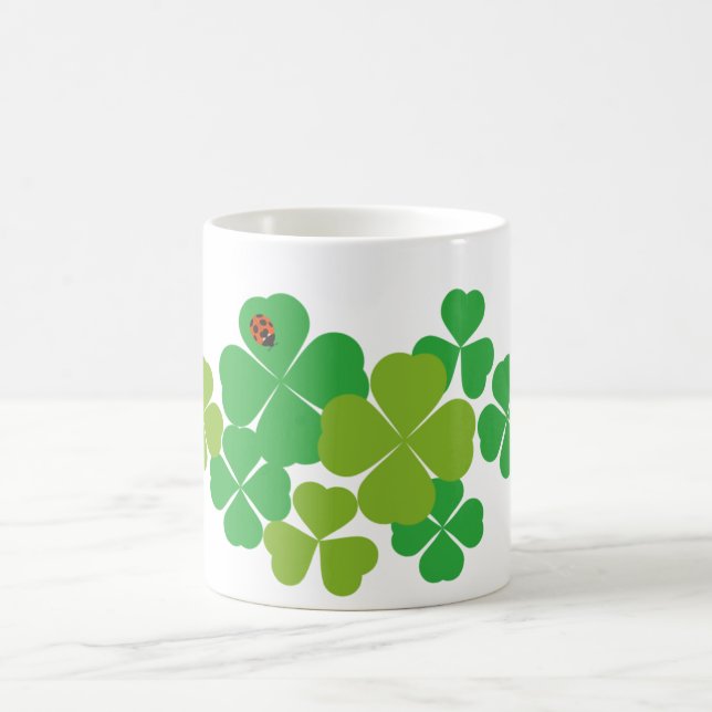 St. Patrick's Day Clover & Ladybug Coffee Mug (Center)