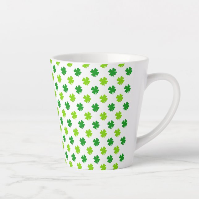 St. Patrick's Day Clover Leaves Pattern-54601 Latte Mug (Right)