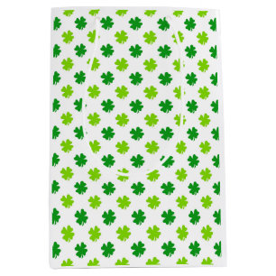 St. Patrick's Day Clover Leaves Pattern-54601 Medium Gift Bag