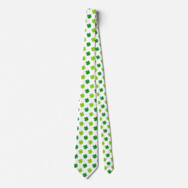 St. Patrick's Day Clover Leaves Pattern-54601 Tie (Front)