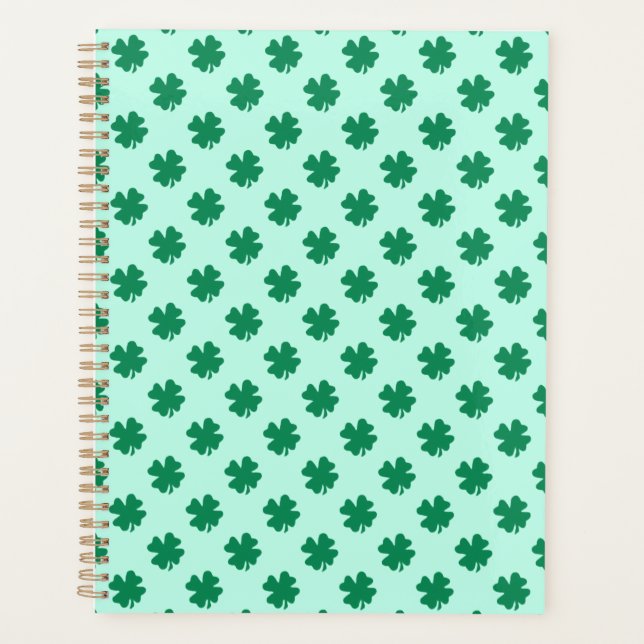 St. Patrick's Day Clover Leaves Pattern-54602 Planner (Front)