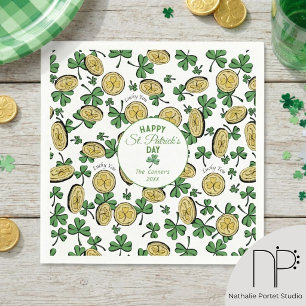 St. Patrick's Day Clover Leprechaun Paper Napkins