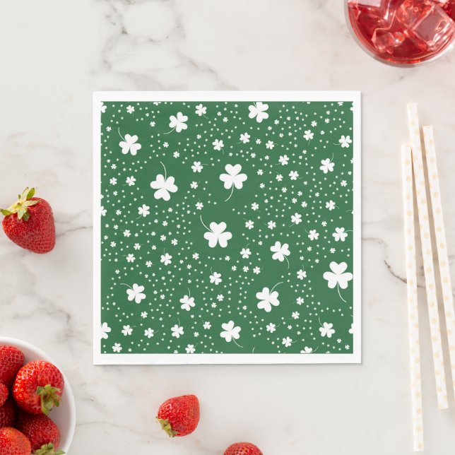 St Patrick's Day Clover Pattern Napkin (Insitu)