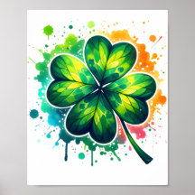 St. Patrick's Day Clover Poster