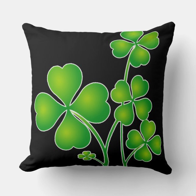 St. Patrick's Day Clover / Shamrocks + your ideas Cushion (Front)