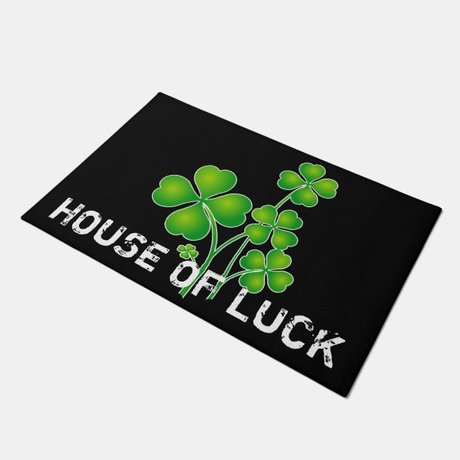 St. Patrick's Day Clover / Shamrocks + your ideas Doormat (Angled)