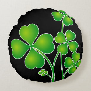 St. Patrick's Day Clover / Shamrocks + your ideas Round Cushion
