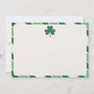 St. Patrick's Day Clover Stationery   Irish-Themed Thank You Card