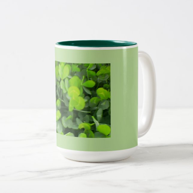 St. Patrick's Day Clover Two-Tone Coffee Mug (Front Right)