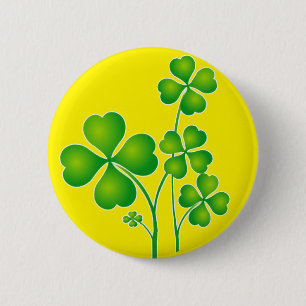 St. Patrick's Day Clover + your ideas 6 Cm Round Badge