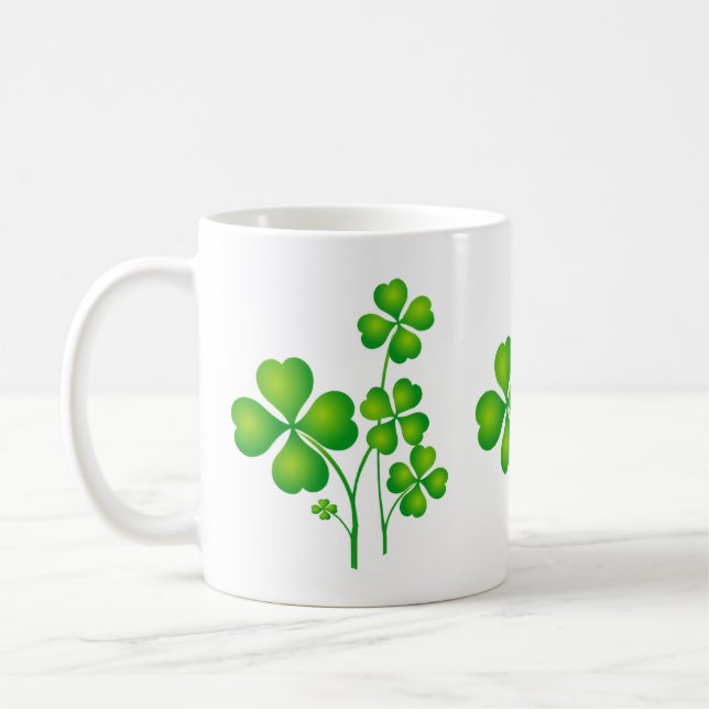 St. Patrick's Day Clover + your ideas Coffee Mug (Left)