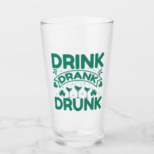 St Patrick's Day Clovers and Quote Glass