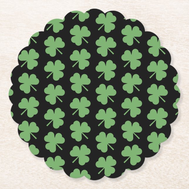 St. Patrick's Day Clovers Paper Coasters (Front)