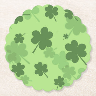 St. Patrick's Day Clovers Paper Coasters