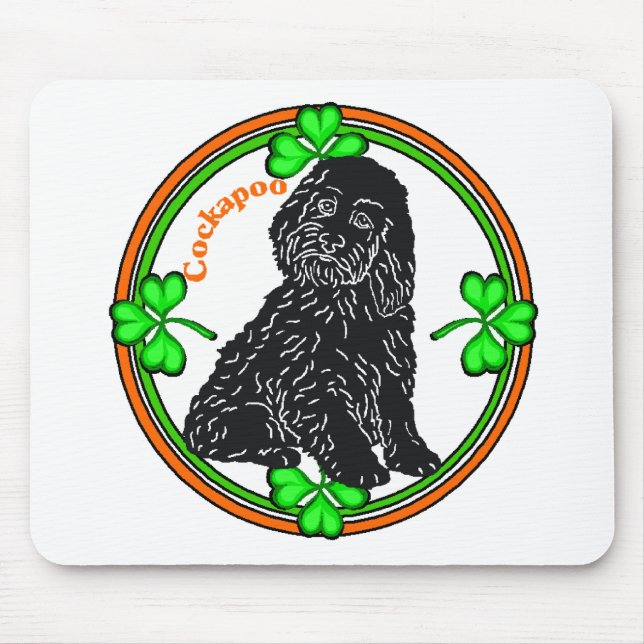 St. Patrick's Day Cockapoo Mouse Mat (Front)