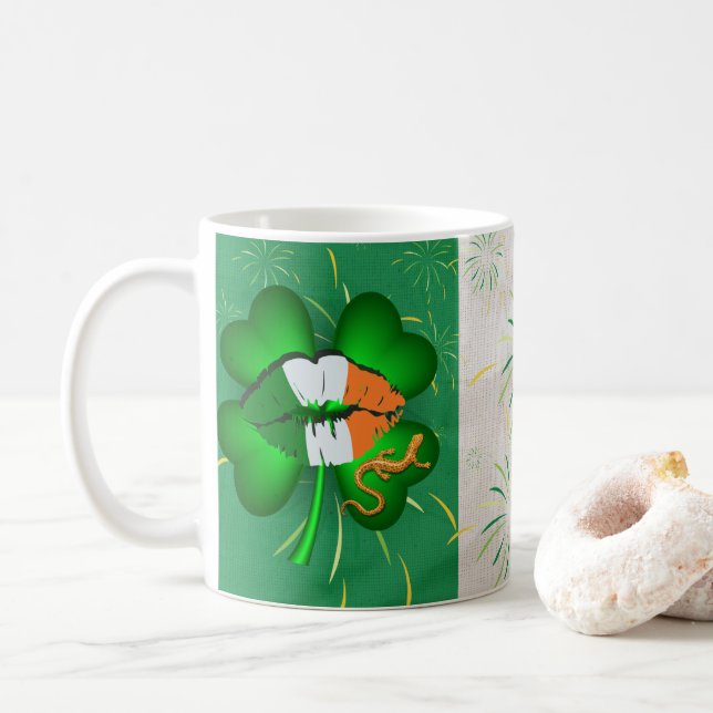 St Patrick's Day Coffee Mug (With Donut)