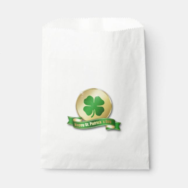 St. Patrick's Day Coin Shamrock Favour Bags (Front)