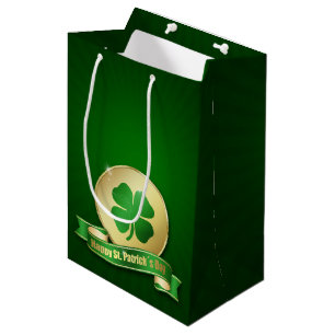 St. Patrick's Day Coin Shamrock Medium Gift Bag