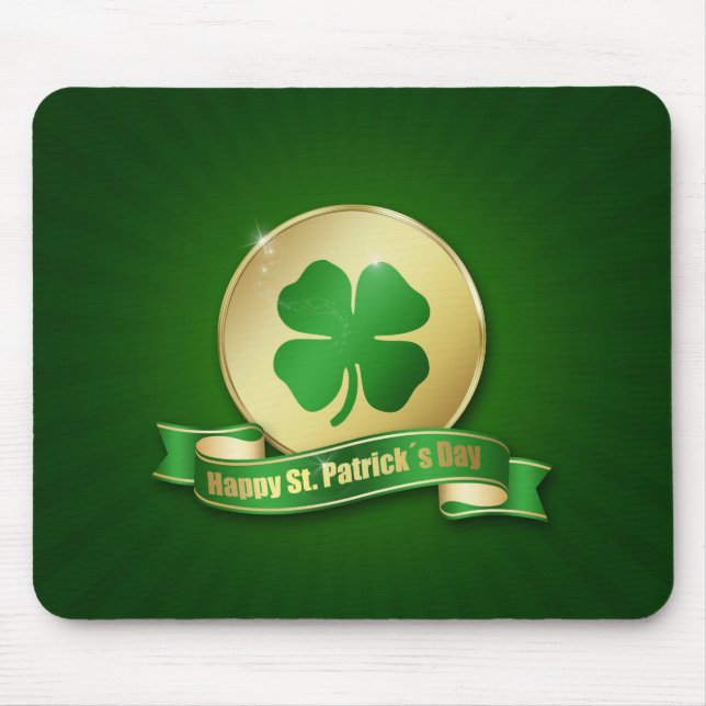 St. Patrick's Day Coin Shamrock Mouse Mat (Front)