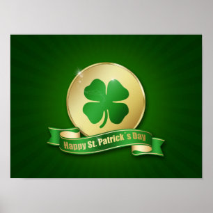 St. Patrick's Day Coin Shamrock Poster