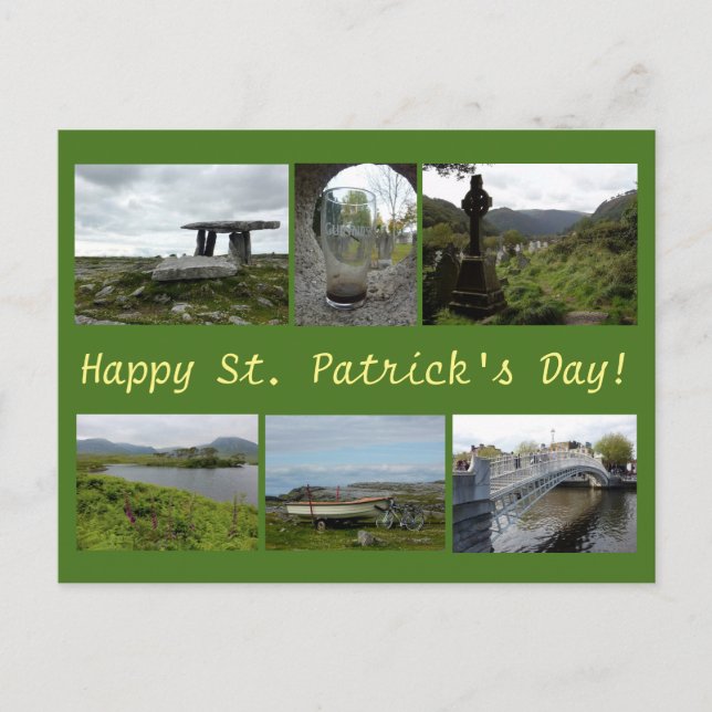 St. Patrick's Day Collage Postcard (Front)