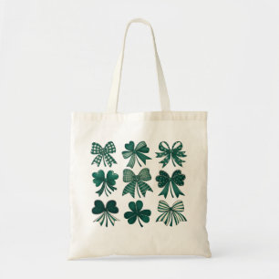St. Patrick's Day Coquette Bows Shamrocks Tote Bag