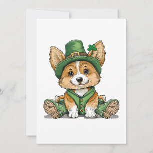 St. Patrick's Day Corgi Dog Holiday Card