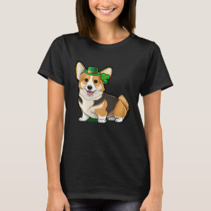 St Patrick's Day Corgi Dog Irish Shamrock Leprecha T-Shirt