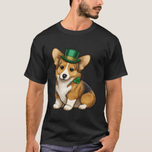St Patrick's Day Corgi Dog Irish Shamrock Leprecha T-Shirt