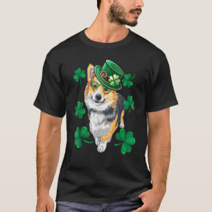 St Patrick's Day Corgi Leprechaun Pet Dog Lover T-Shirt