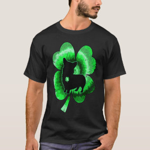 St. Patricks Day Corgi Tie Dye Print Shamrock Pupp T-Shirt