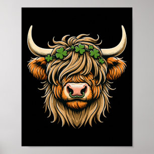 St Patricks Day Cow Saint Paddys Men Women Kids Poster